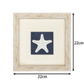 Weißer Seestern-Wanddeko mit weiß-goldenem Rahmen
