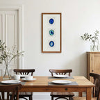 Abyssal Blue Agate Triptych – Hand - Sculpted Wall Art - Jemento