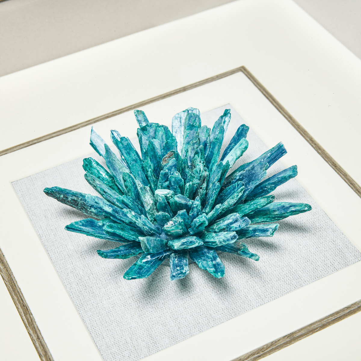 Aqua Aura Minerals – Artisan Crystal Grid on Charcoal Belgian Linen - Jemento