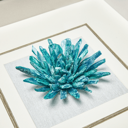 Aqua Aura Minerals – Artisan Crystal Grid on Charcoal Belgian Linen - Jemento