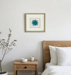 Aqua Aura Minerals – Artisan Crystal Grid on Charcoal Belgian Linen - Jemento