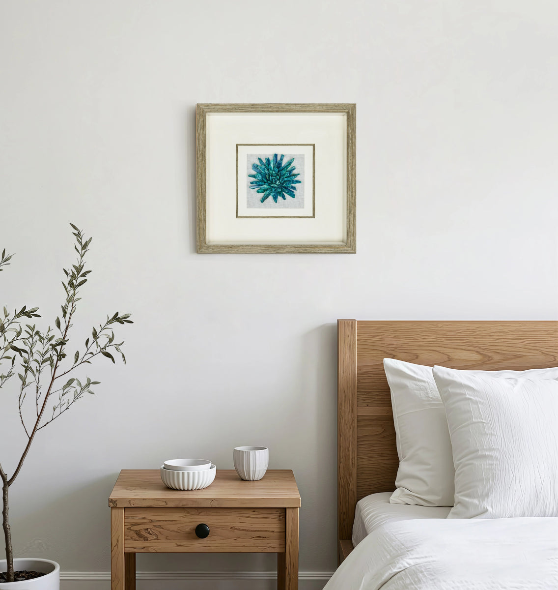 Aqua Aura Minerals – Artisan Crystal Grid on Charcoal Belgian Linen - Jemento