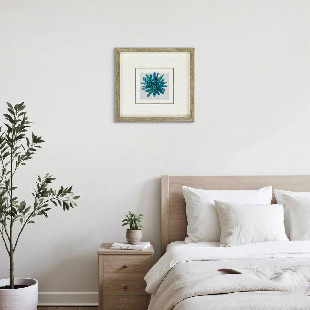 Aqua Aura Minerals – Artisan Crystal Grid on Charcoal Belgian Linen - Jemento