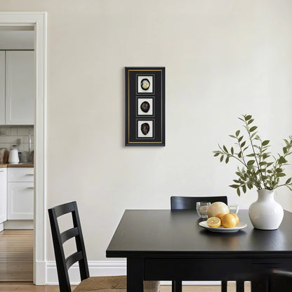 Dreiteiliges Achat - Triptychon – Handgeschnittene Naturkunst auf Galerierahmen - Jemento