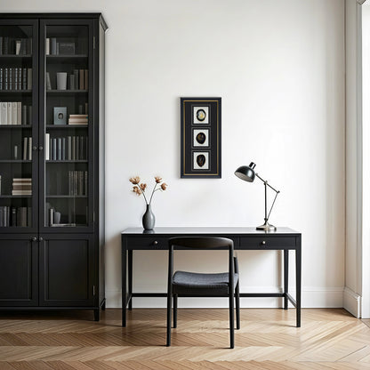 Dreiteiliges Achat - Triptychon – Handgeschnittene Naturkunst auf Galerierahmen - Jemento