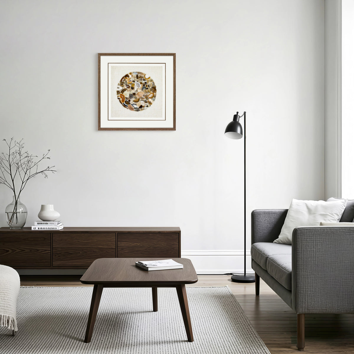 Earth's Canvas – Handwoven Linen Framed with Natural Agate Specimens - Jemento