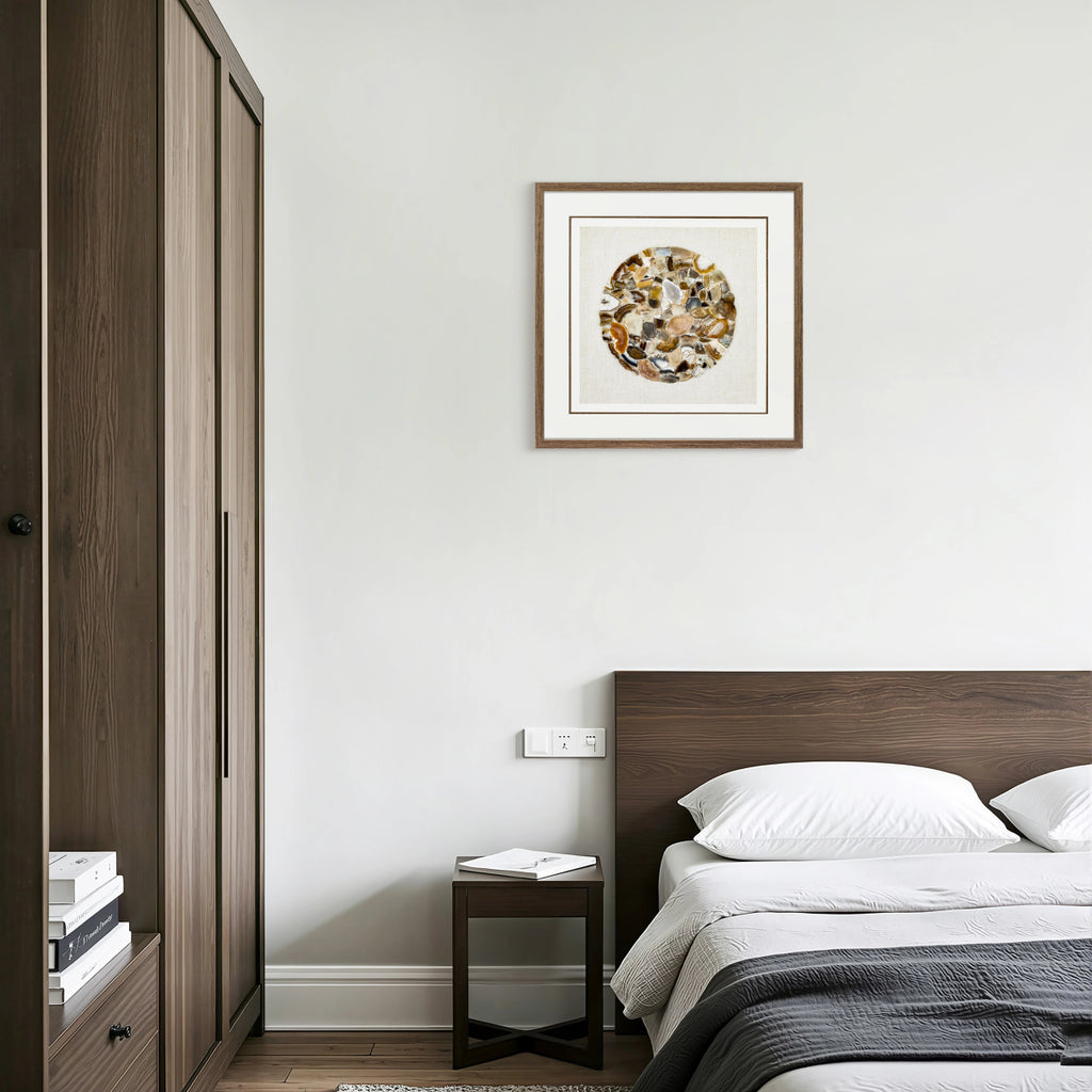 Earth's Canvas – Handwoven Linen Framed with Natural Agate Specimens - Jemento