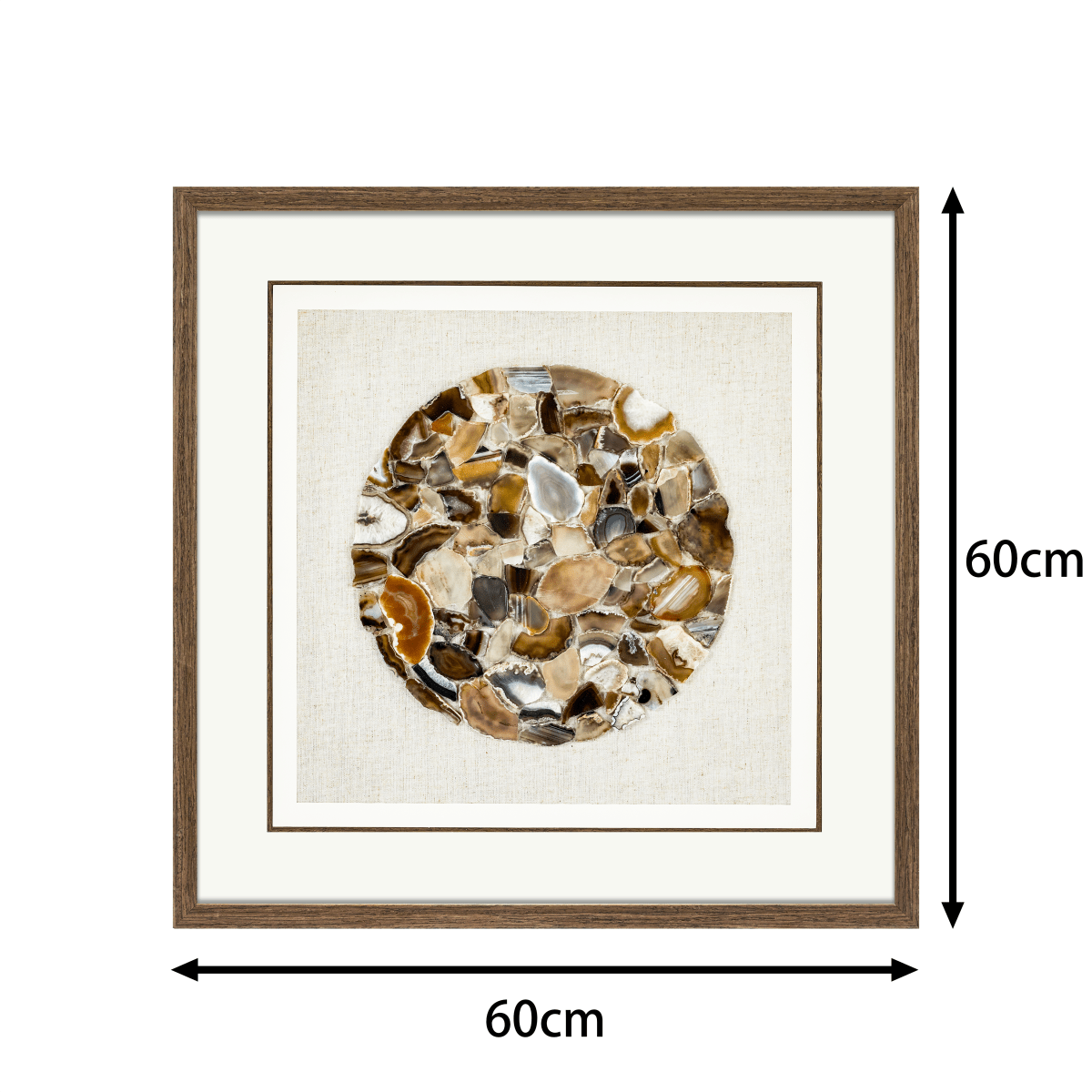 Earth's Canvas – Handwoven Linen Framed with Natural Agate Specimens - Jemento