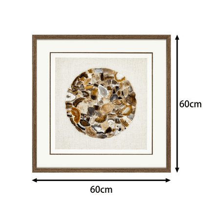 Earth's Canvas – Handwoven Linen Framed with Natural Agate Specimens - Jemento