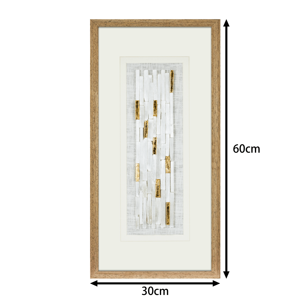 Edler Selenit mit 24K Gold – Exklusives Wandobjekt - Jemento