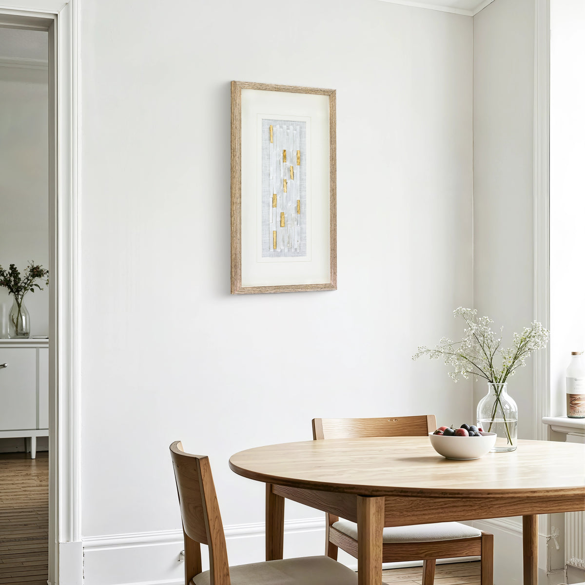 Edler Selenit mit 24K Gold – Exklusives Wandobjekt - Jemento