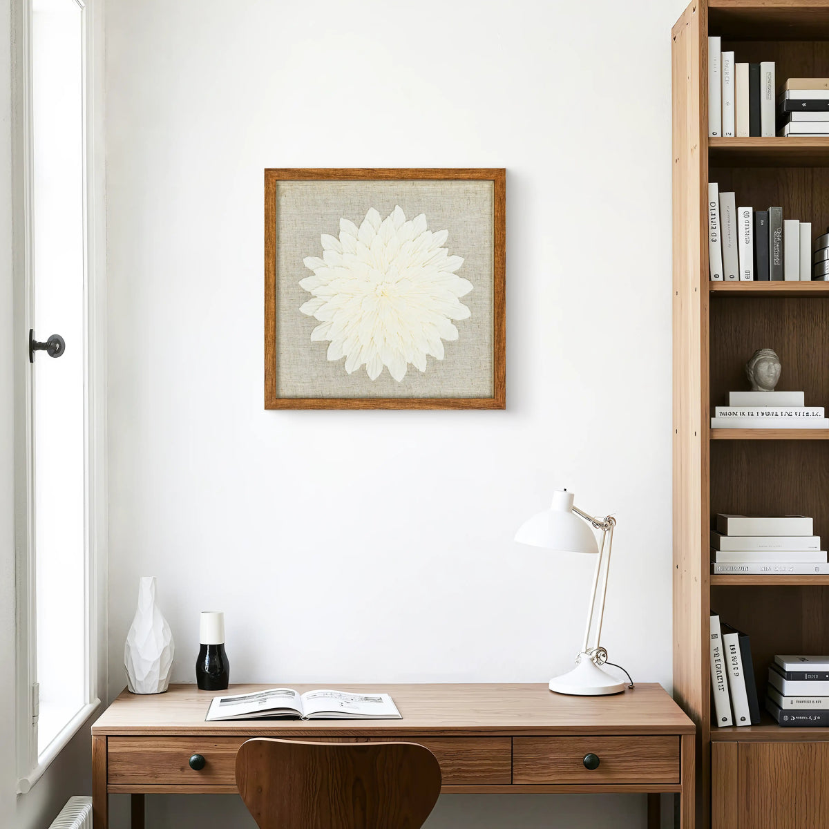 Galeriequalität Venezianisches Krepp mit Handgeschliffener Holzfassung - Jemento