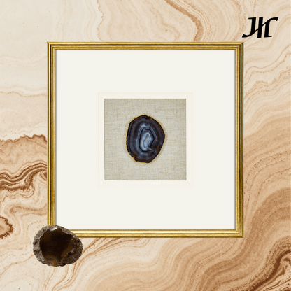 Goldgerahmte Achat Wanddeko - Jemento