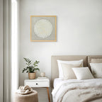 Handgefertigtes Sola Paper & Leinen Naturkomposition Wandbild - Jemento