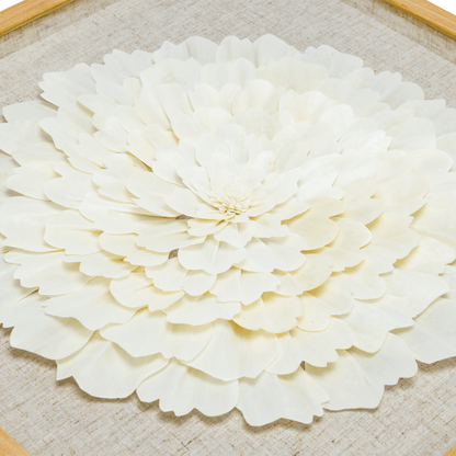 Handgefertigtes Sola Paper & Leinen Naturkomposition Wandbild - Jemento