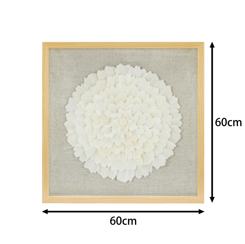 Handgefertigtes Sola Paper & Leinen Naturkomposition Wandbild - Jemento
