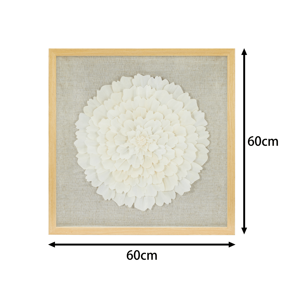 Handgefertigtes Sola Paper & Leinen Naturkomposition Wandbild - Jemento