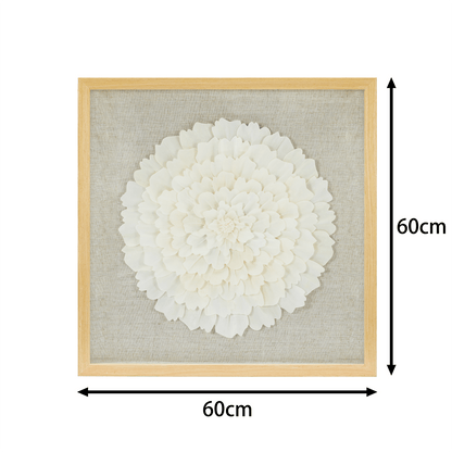 Handgefertigtes Sola Paper & Leinen Naturkomposition Wandbild - Jemento