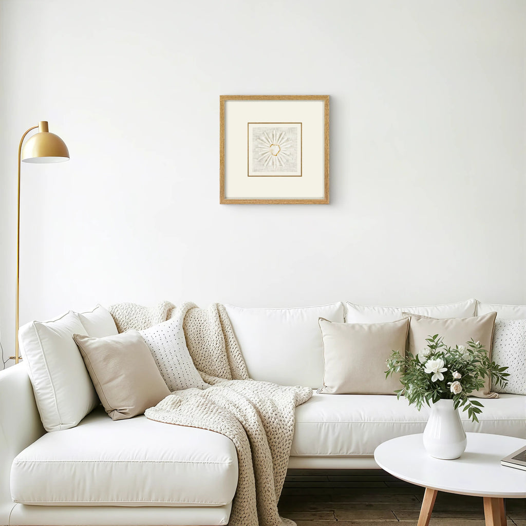 Handgeschliffener Mondstein - Selenit in Zen - Weiß Leinenfassung - Jemento