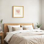 Handgeschnitztes Rosenquarz - Herz in Sanftrosa Wandkunst - Jemento