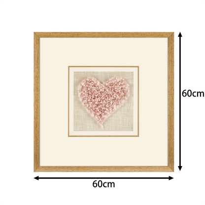 Handgeschnitztes Rosenquarz - Herz in Sanftrosa Wandkunst - Jemento