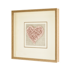 Handgeschnitztes Rosenquarz - Herz in Sanftrosa Wandkunst - Jemento