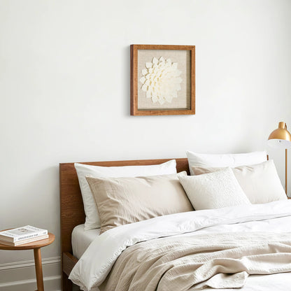 Handgeschöpftes Toskanapapier auf Leinen in Rustikaler Holzfassung - Jemento