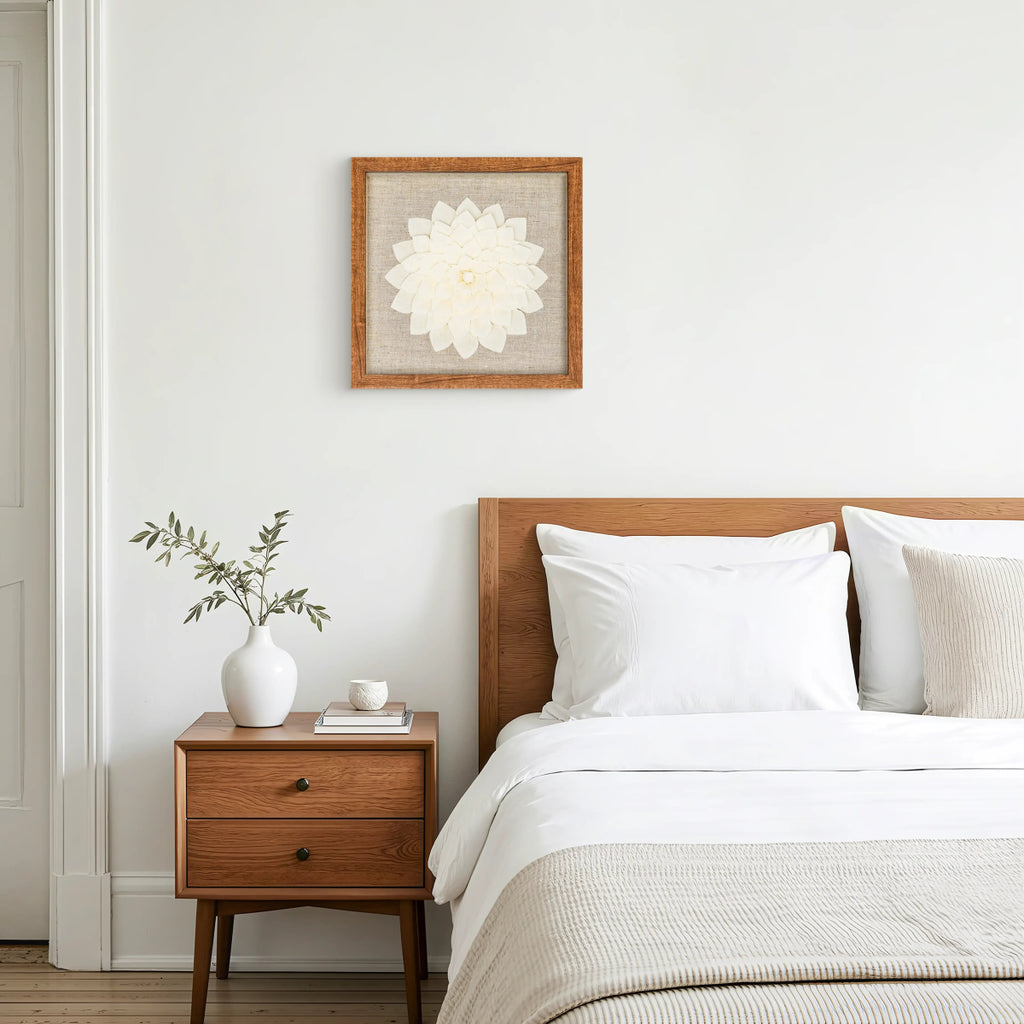 Handgeschöpftes Toskanapapier auf Leinen in Rustikaler Holzfassung - Jemento