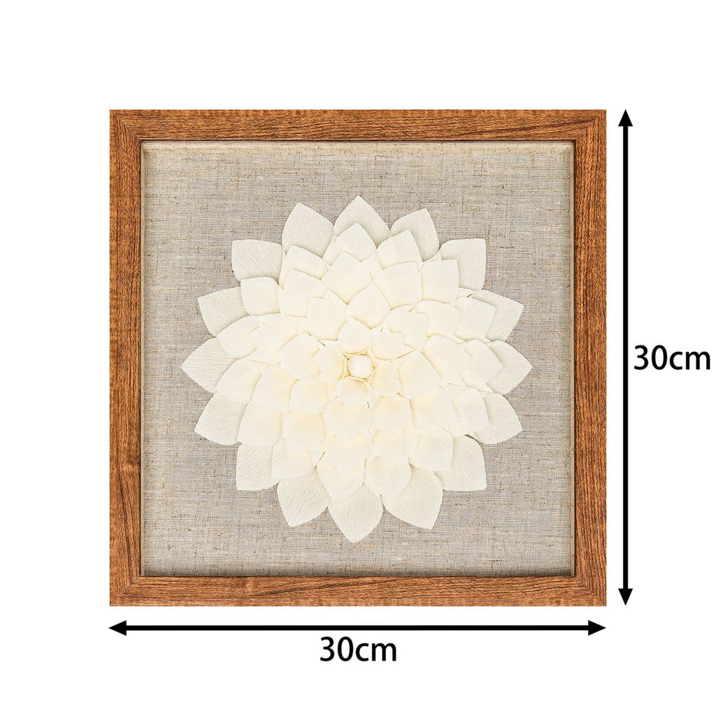 Handgeschöpftes Toskanapapier auf Leinen in Rustikaler Holzfassung - Jemento