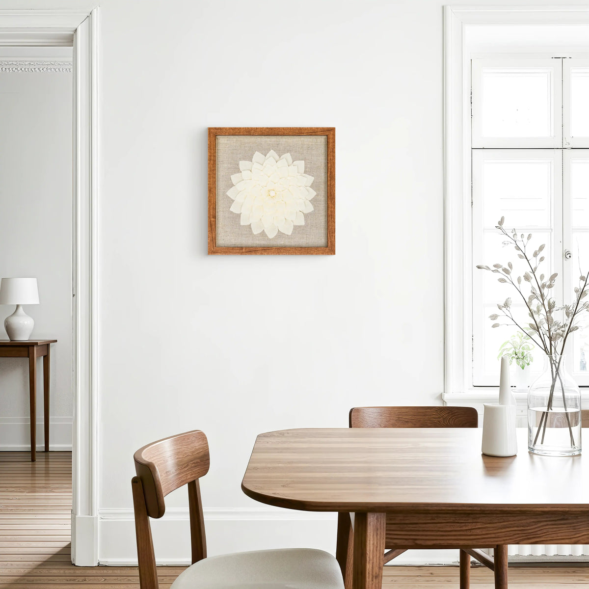 Handgeschöpftes Toskanapapier auf Leinen in Rustikaler Holzfassung - Jemento