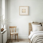 Handmade Sola Flower Paper Wall Art on Linen Backing, White Gold Leaf Frame - Jemento