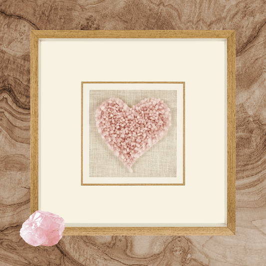 Herzförmiger Rosenquarz - Jemento