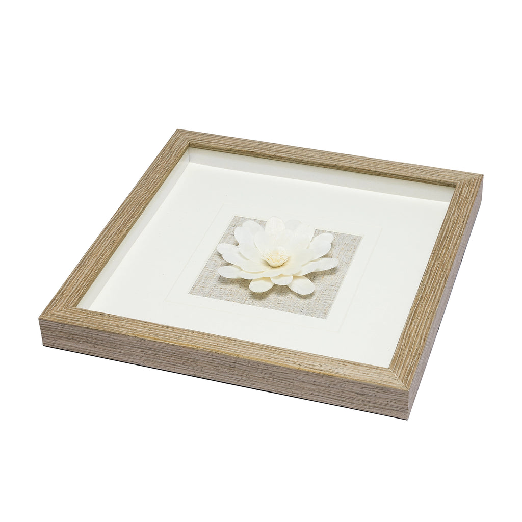 Sola-Blume-Wanddeko mit grauem Rahmen