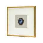 Luxuriöse Achat & Gold Komposition auf Naturleinen Wandkunst - Jemento