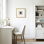 Luxuriöse Achat & Gold Komposition auf Naturleinen Wandkunst - Jemento