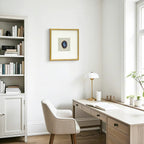 Luxuriöse Achat & Gold Komposition auf Naturleinen Wandkunst - Jemento