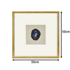 Luxuriöse Achat & Gold Komposition auf Naturleinen Wandkunst - Jemento