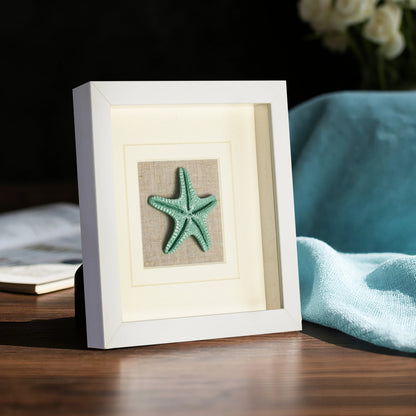 Minimalist Seascape Artwork Featuring Mint - Green Starfish - Jemento