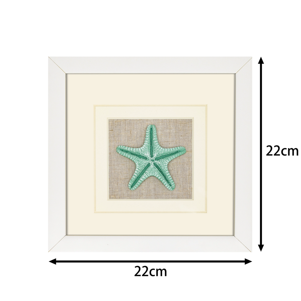 Minimalist Seascape Artwork Featuring Mint - Green Starfish - Jemento