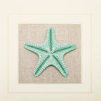 Minimalist Seascape Artwork Featuring Mint - Green Starfish - Jemento