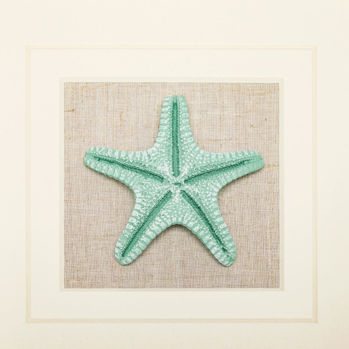 Minimalist Seascape Artwork Featuring Mint - Green Starfish - Jemento