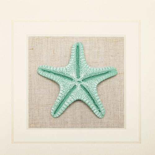 Minimalist Seascape Artwork Featuring Mint - Green Starfish - Jemento