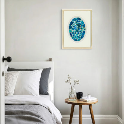 MSeascape in Stone: Banded Agate Art on Heather Grey Linen - Jemento