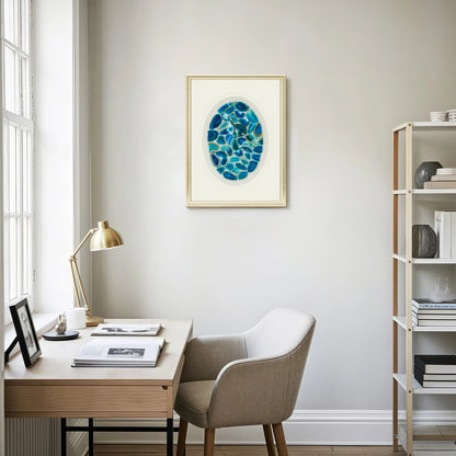 MSeascape in Stone: Banded Agate Art on Heather Grey Linen - Jemento