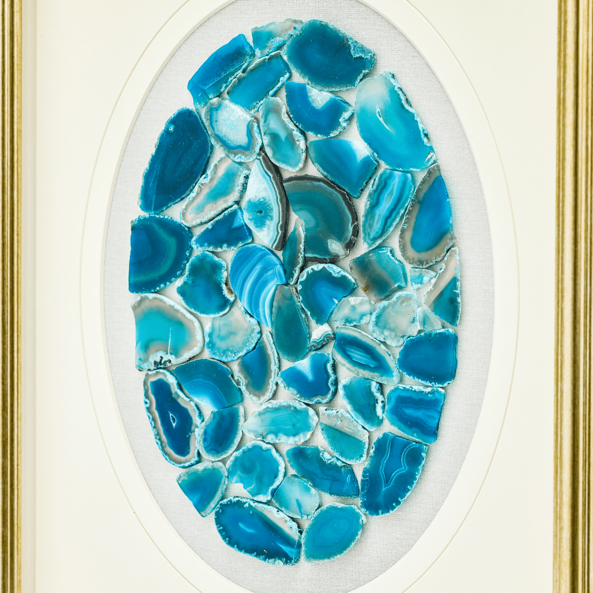 MSeascape in Stone: Banded Agate Art on Heather Grey Linen - Jemento