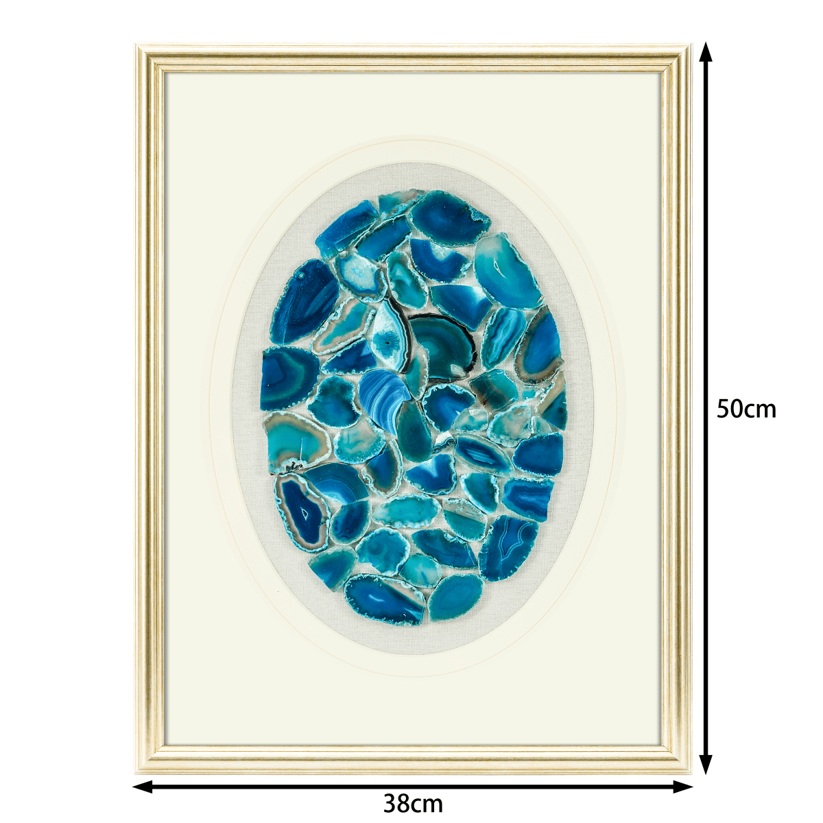 MSeascape in Stone: Banded Agate Art on Heather Grey Linen - Jemento