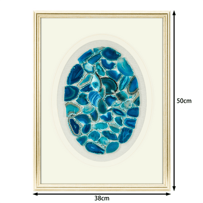 MSeascape in Stone: Banded Agate Art on Heather Grey Linen - Jemento