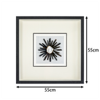 Mystical Natural Agate & Clear Crystal on White Linen in Charcoal Frame Wall Art - Jemento