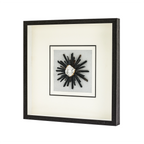 Mystical Natural Agate & Clear Crystal on White Linen in Charcoal Frame Wall Art - Jemento
