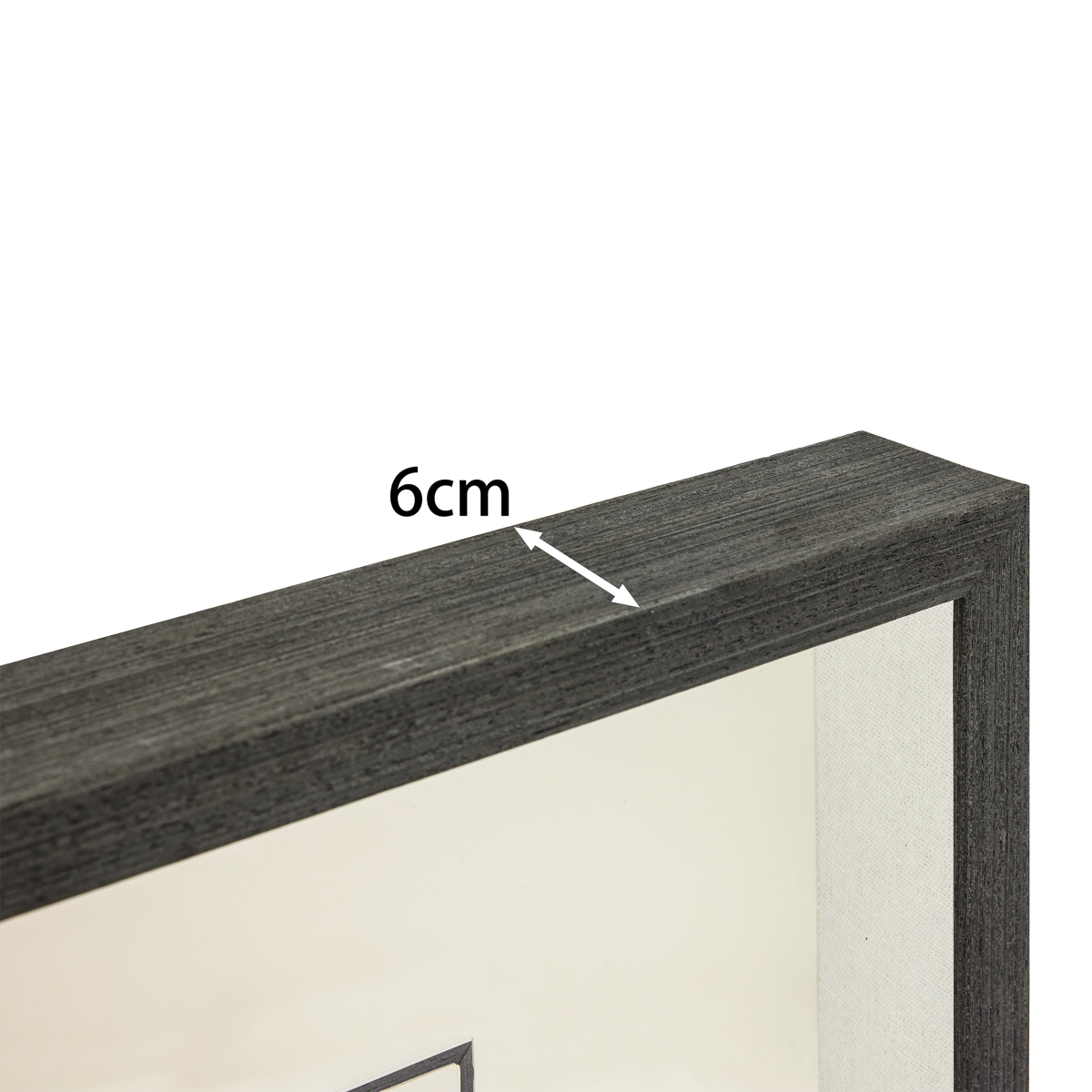 Mystical Natural Agate & Clear Crystal on White Linen in Charcoal Frame Wall Art - Jemento